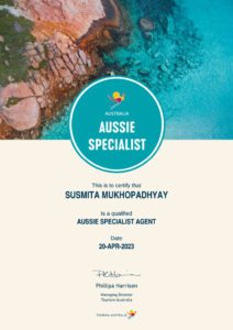 Aussie Specialist Certficate-Travel-With-Susmita